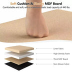 Banc coffre de rangement pliable, bout de lit en tissu de lin, repose-pieds avec siège rembourré, grand pouf pour chambre ou salon