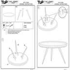 Table basse ronde avec plateau, bois de manguier blanchi fait main, 76 cm