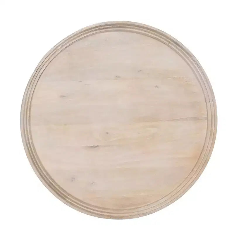 Table basse ronde avec plateau, bois de manguier blanchi fait main, 76 cm