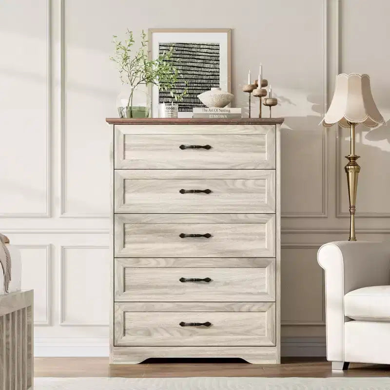 Commode, Commode en Bois pour Chambre, Dispositif Anti-basculement, Poignée Métallique, Organisateur de Rangement Moderne, pour Salon, Chambre