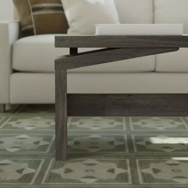 Table basse moderne à plateau fendu, facile à assembler