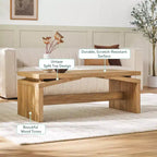 Table basse moderne à plateau fendu, facile à assembler