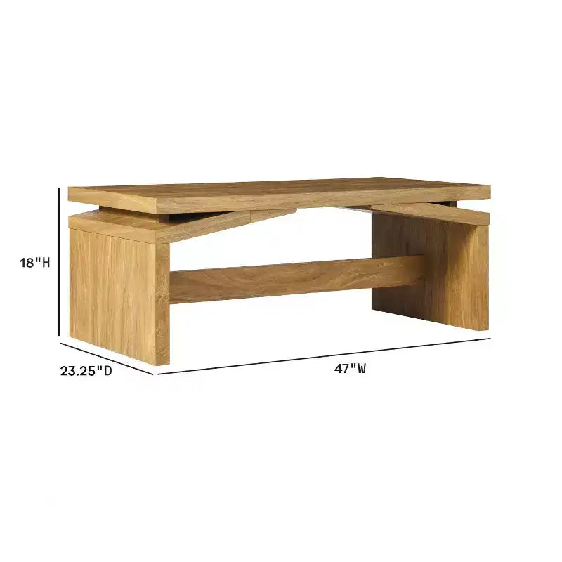 Table basse moderne à plateau fendu, facile à assembler