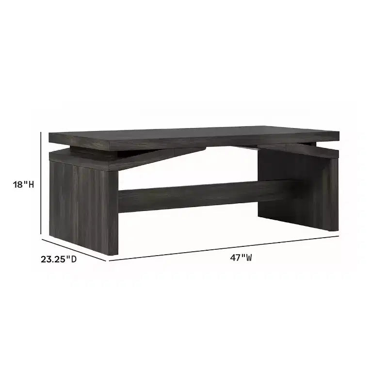Table basse moderne à plateau fendu, facile à assembler