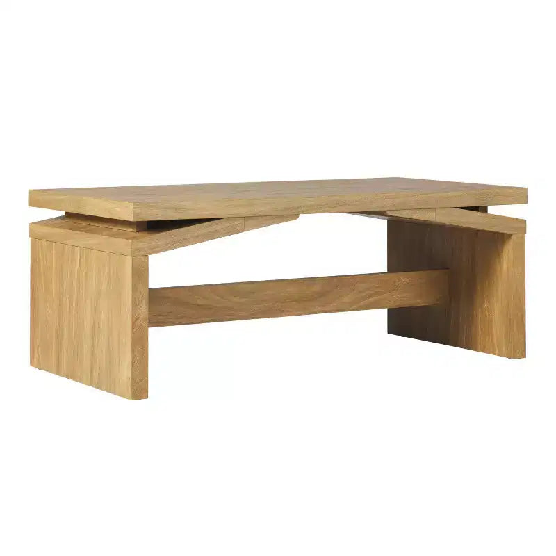 Table basse moderne à plateau fendu, facile à assembler