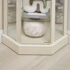 Pouf de rangement pour salon en tissu et MDF, compartiment de rangement, plateau rembourré