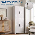 Meuble de cuisine de style campagnard, Armoire autoportante, Étagères réglables, 4 portes, pour Salon