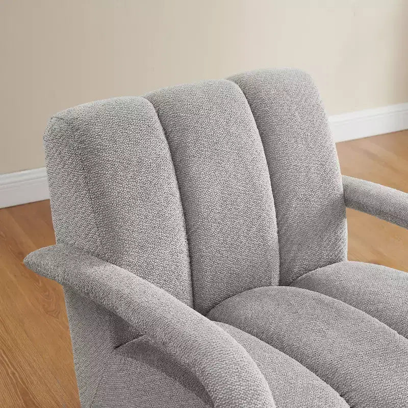 Fauteuil pivotant, fauteuil en tissu rembourré moderne, fauteuil simple avec base en bois massif