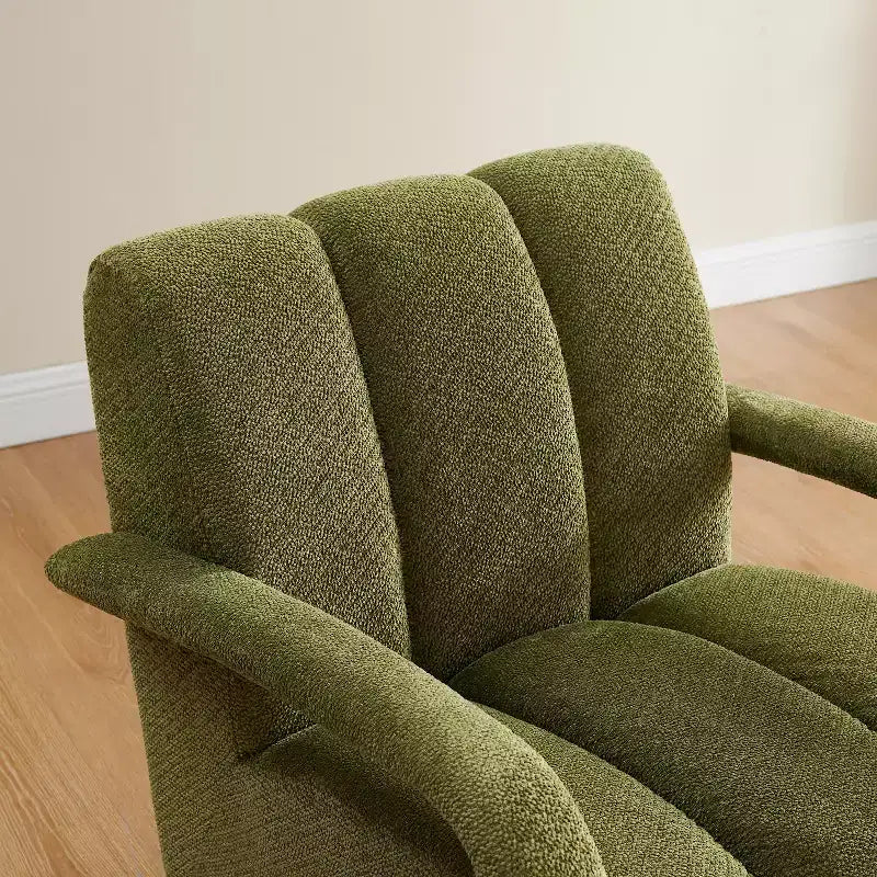 Fauteuil pivotant, fauteuil en tissu rembourré moderne, fauteuil simple avec base en bois massif
