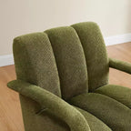 Fauteuil pivotant, fauteuil en tissu rembourré moderne, fauteuil simple avec base en bois massif