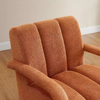Fauteuil pivotant, fauteuil en tissu rembourré moderne, fauteuil simple avec base en bois massif