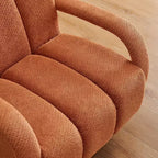 Fauteuil pivotant, fauteuil en tissu rembourré moderne, fauteuil simple avec base en bois massif