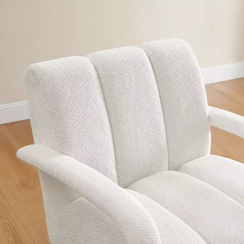 Fauteuil pivotant, fauteuil en tissu rembourré moderne, fauteuil simple avec base en bois massif