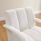 Fauteuil pivotant, fauteuil en tissu rembourré moderne, fauteuil simple avec base en bois massif