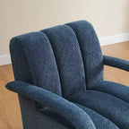 Fauteuil pivotant, fauteuil en tissu rembourré moderne, fauteuil simple avec base en bois massif