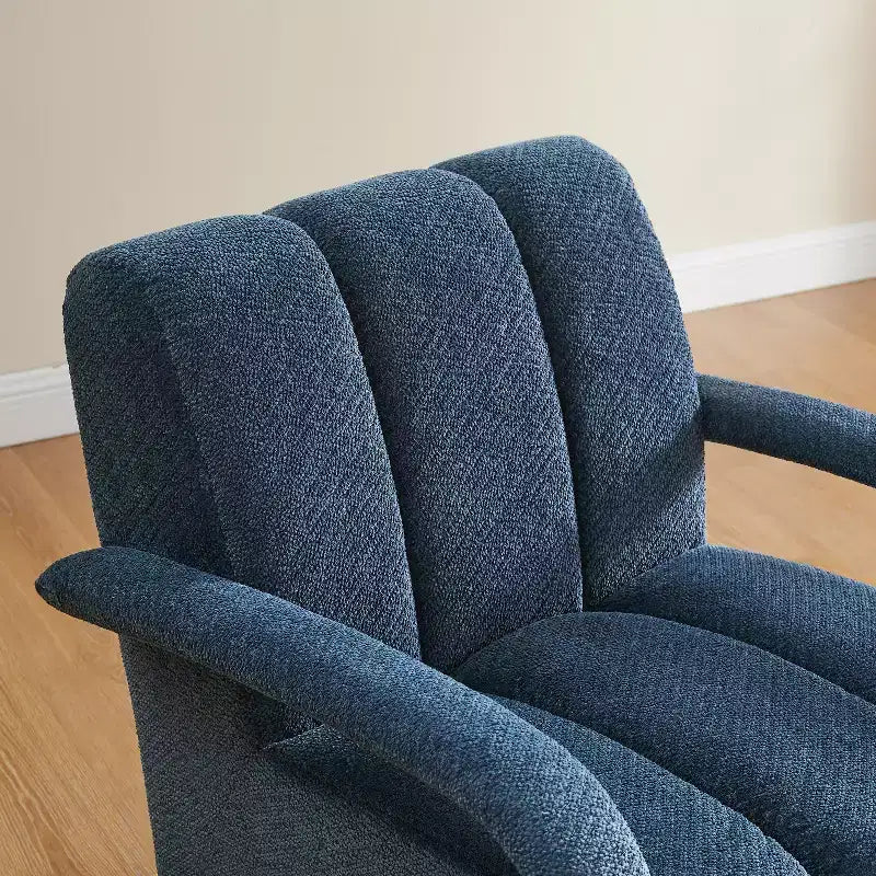 Fauteuil pivotant, fauteuil en tissu rembourré moderne, fauteuil simple avec base en bois massif