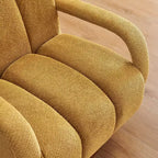Fauteuil pivotant, fauteuil en tissu rembourré moderne, fauteuil simple avec base en bois massif