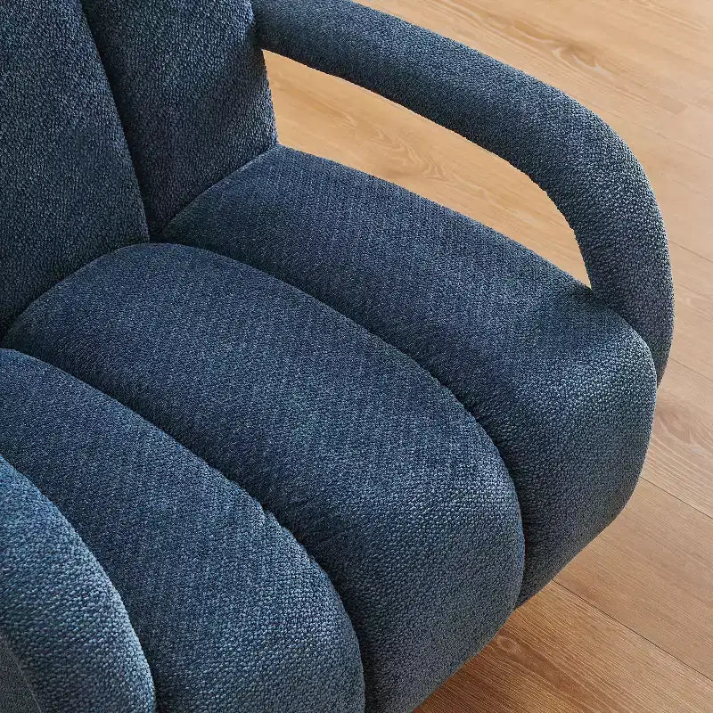 Fauteuil pivotant, fauteuil en tissu rembourré moderne, fauteuil simple avec base en bois massif