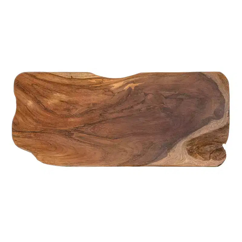 35.4 Banc d'entrée minimaliste rustique fait main en bois de teck massif à bord brut