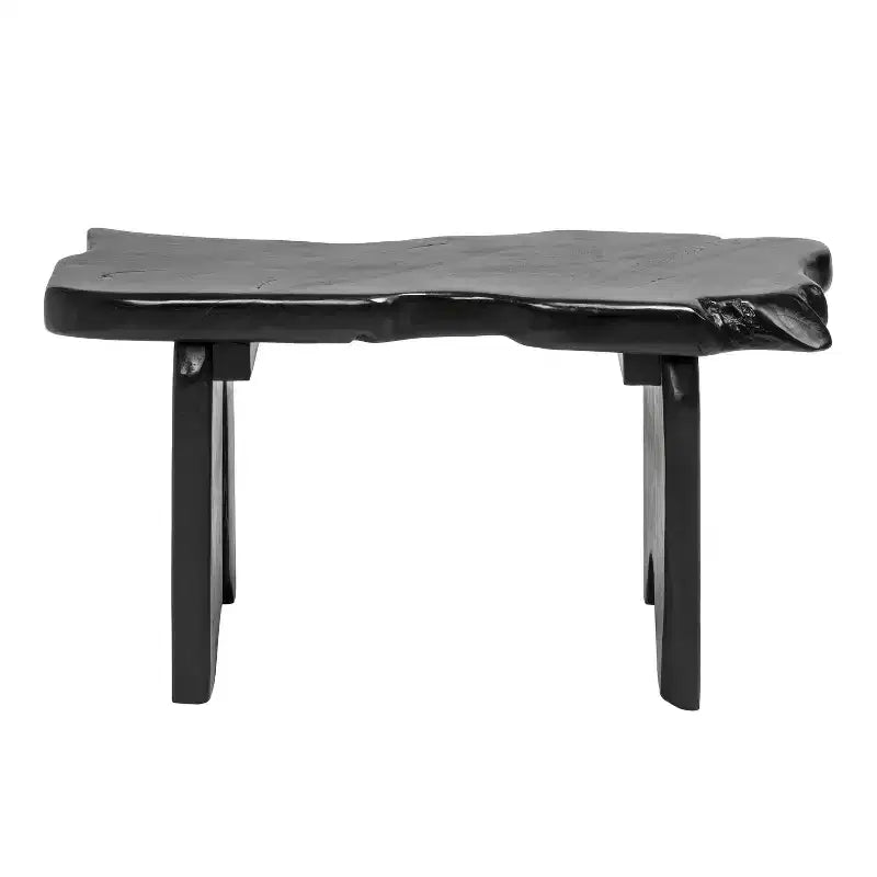 35.4 Banc d'entrée minimaliste rustique fait main en bois de teck massif à bord brut
