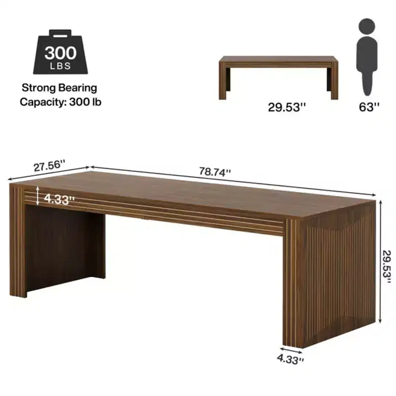 Bureau de direction en bois rustique 79 pouces