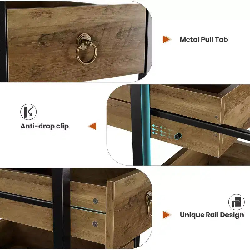 Étagère de rangement de cuisine 5 niveaux étroite avec paniers tiroirs coulissants Organisateur multifonctionnel et peu encombrant pour fruits légumes snacks salon salle de bain