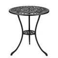 Round Patio Bistro Table, Weather-Resistant Cast Aluminum Outdoor Garden Stool, Antique Floral Design, for Backyard, Garden