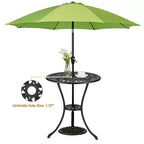 Table de bistrot ronde pour patio, tabouret de jardin extérieur en aluminium moulé résistant aux intempéries, motif floral antique, pour arrière-cour, jardin