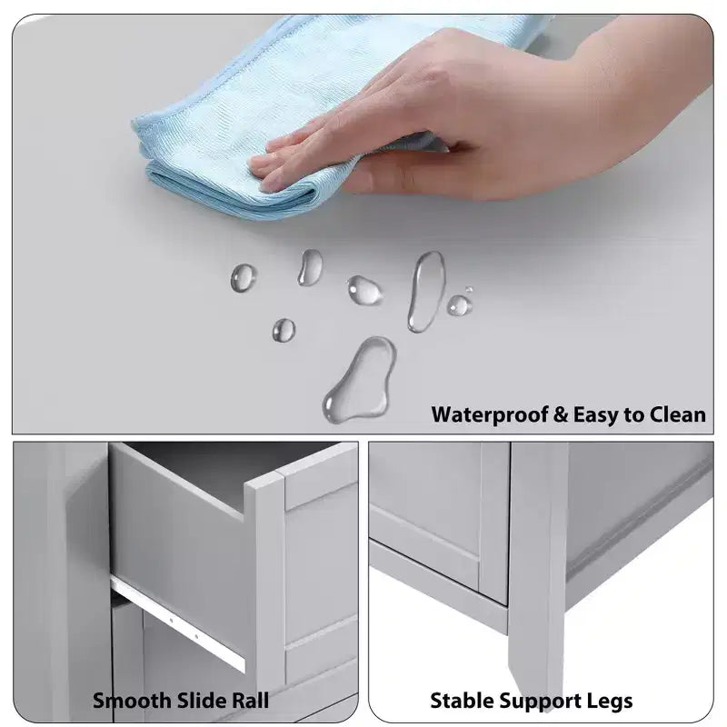 Commode à 6 tiroirs pour chambre, commode en bois de 54 po de large avec poignées en métal, organisateur de rangement pour vêtements, meuble TV pour entrée, chambre